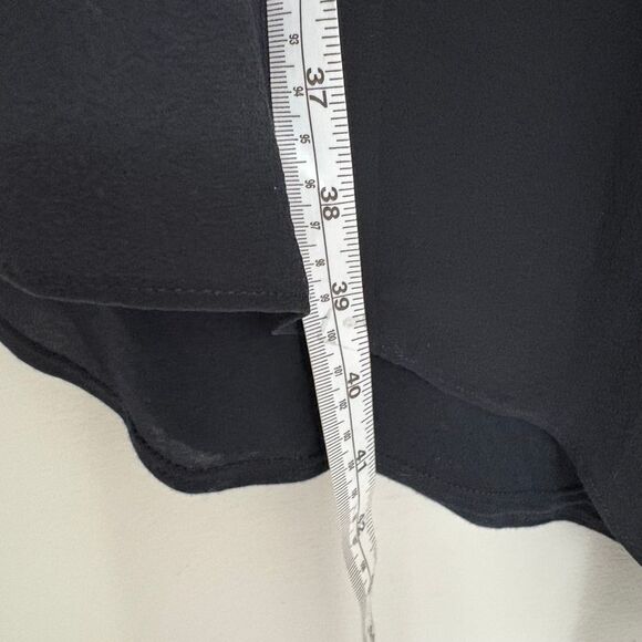 Eileen Fisher Silk Slip Dress Black Petite Large Adjustable Midi Asymmetrical - Picture 16 of 16